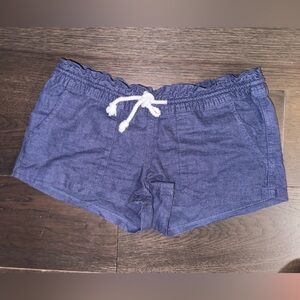 Roxy Navy Blue Drawstring Women's Linnen Shorts